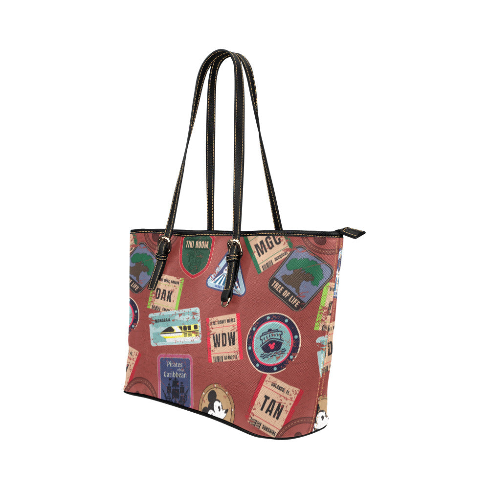 Vintage Travel Leather Tote Bag