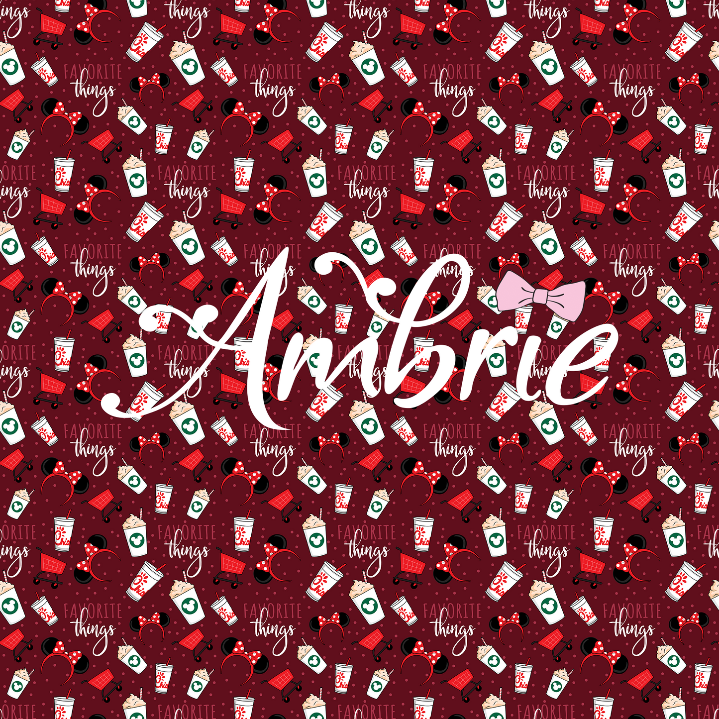 Favorite Things Seamless Pattern, Magical Cartoon Seamless pattern, Fabric Sublimation