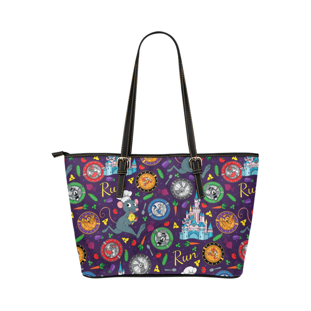Ratatouille Wine And Dine Race Leather Tote Bag