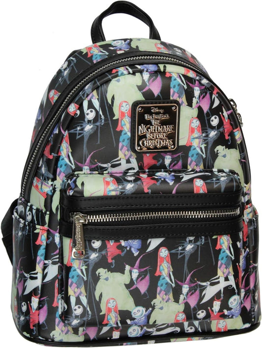 The Nightmare Before Christmas Allover Watercolor Character Print Mini Backpack