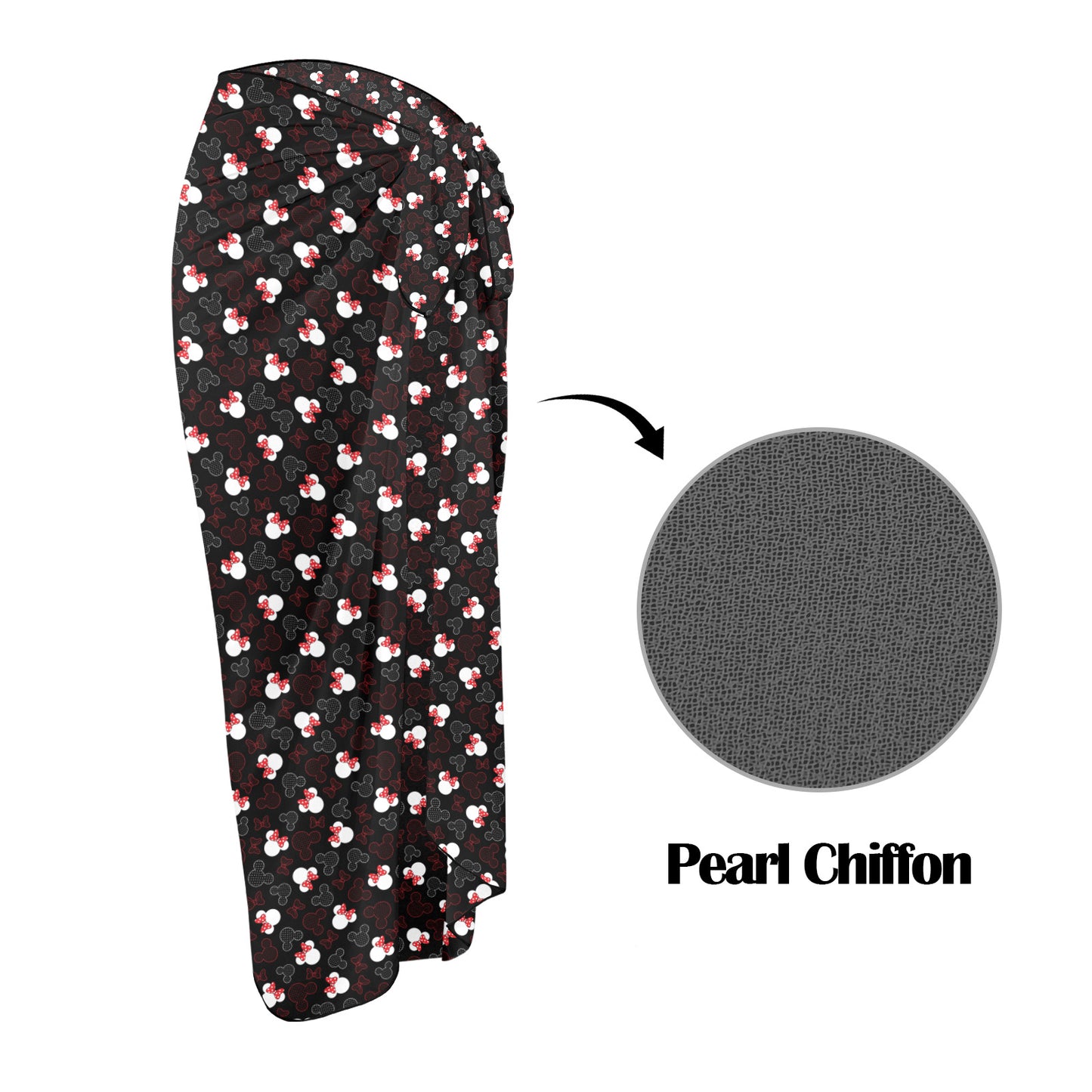 Mickey And Minnie Dots Long Beach Sarong Wrap