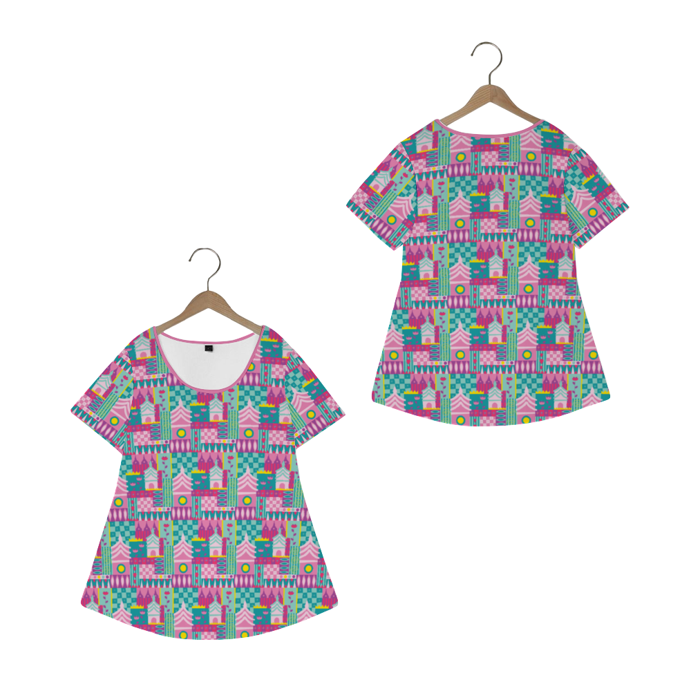 Small World Women's Crew Neck Loose Tunic