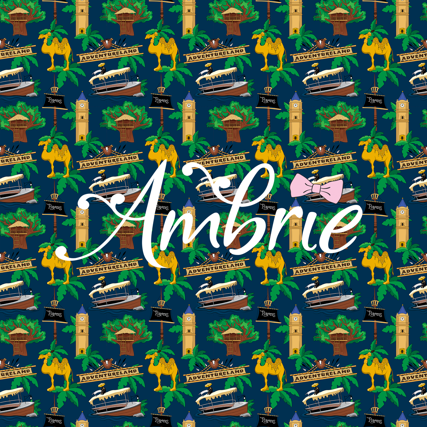 Adventureland Seamless Pattern, Magical Cartoon Seamless pattern, Fabric Sublimation