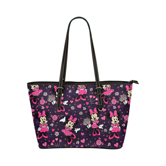 Pink Minnie Leather Tote Bag