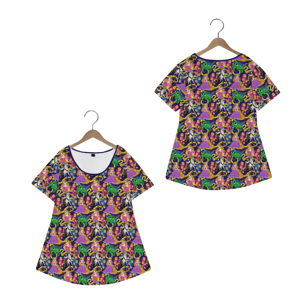 Disney Tangled Rapunzel At Last I See The Light Women's Crew Neck Loose Tunic