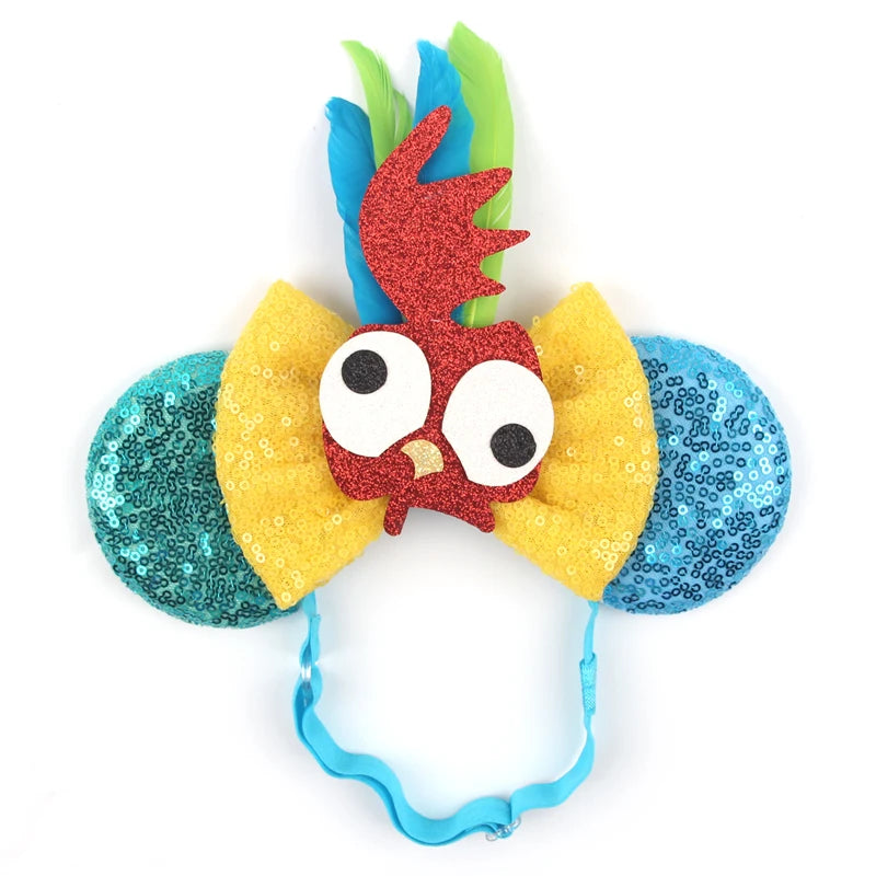 Disney Moana Hei Hei Mouse Ears Adjustable Elastic Headband For Babies, Kids, And Adults