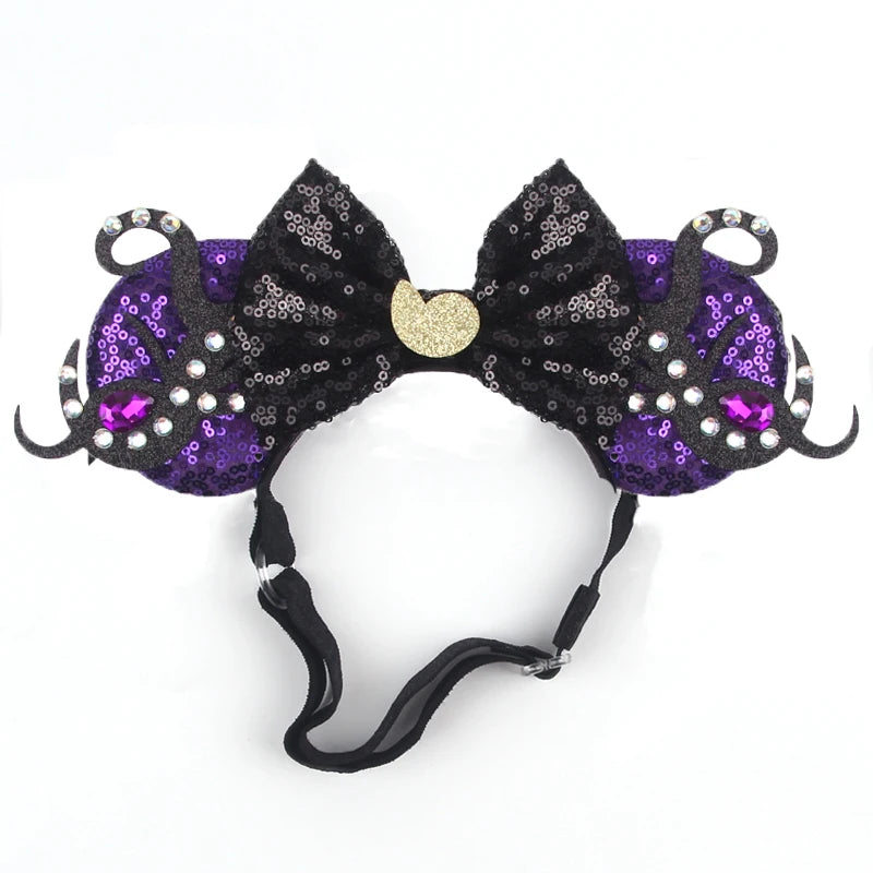 Ursula Disney Mouse Ears Adjustable Elastic Headband For Babies, Kids, And Adults