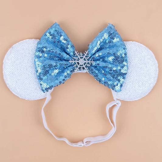 Elsa Disney Mouse Ears Adjustable Elastic Headband For Babies, Kids, And Adults