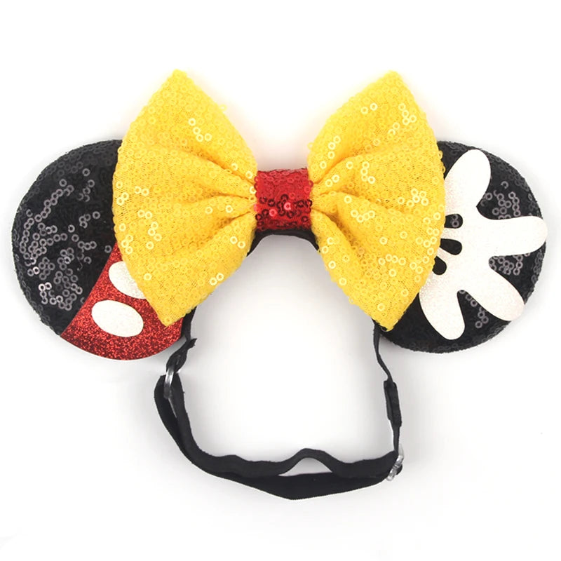 Mickey Disney Mouse Ears Adjustable Elastic Headband For Babies, Kids, And Adults