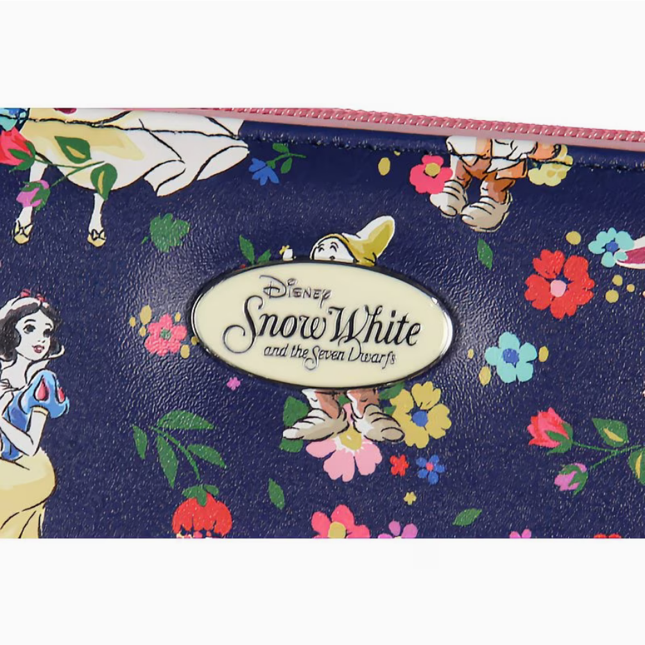 Disney Snow White and The Seven Dwarfs Floral Faux Leather Zip Around Wallet - Ambrie