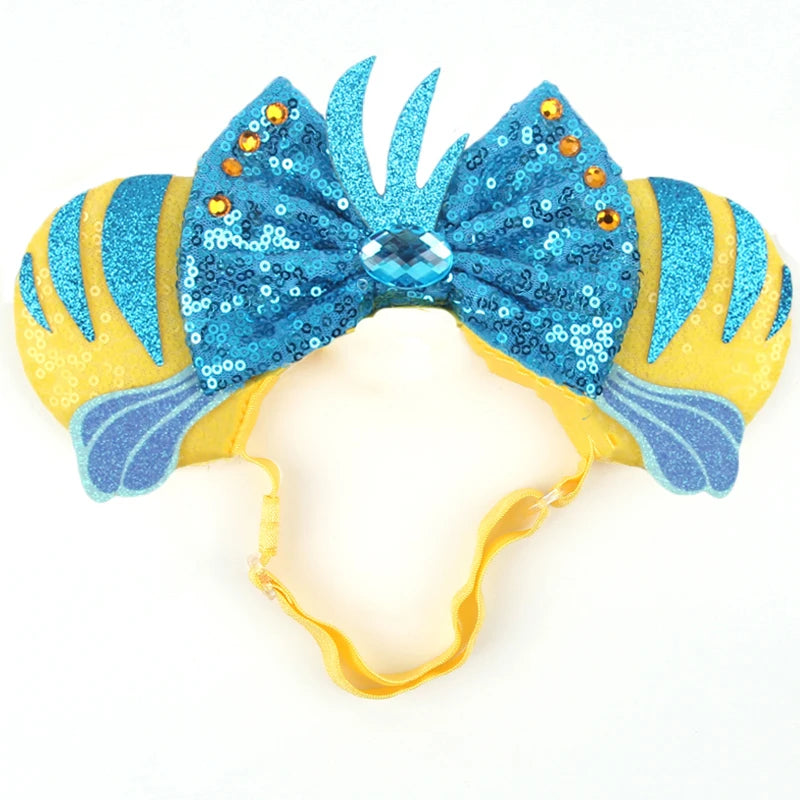 Nemo Mouse Ears Adjustable Elastic Headband For Babies, Kids, And Adults - Ambrie