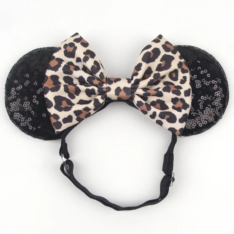 Animal Print Disney Mouse Ears Adjustable Elastic Headband For Babies, Kids, And Adults