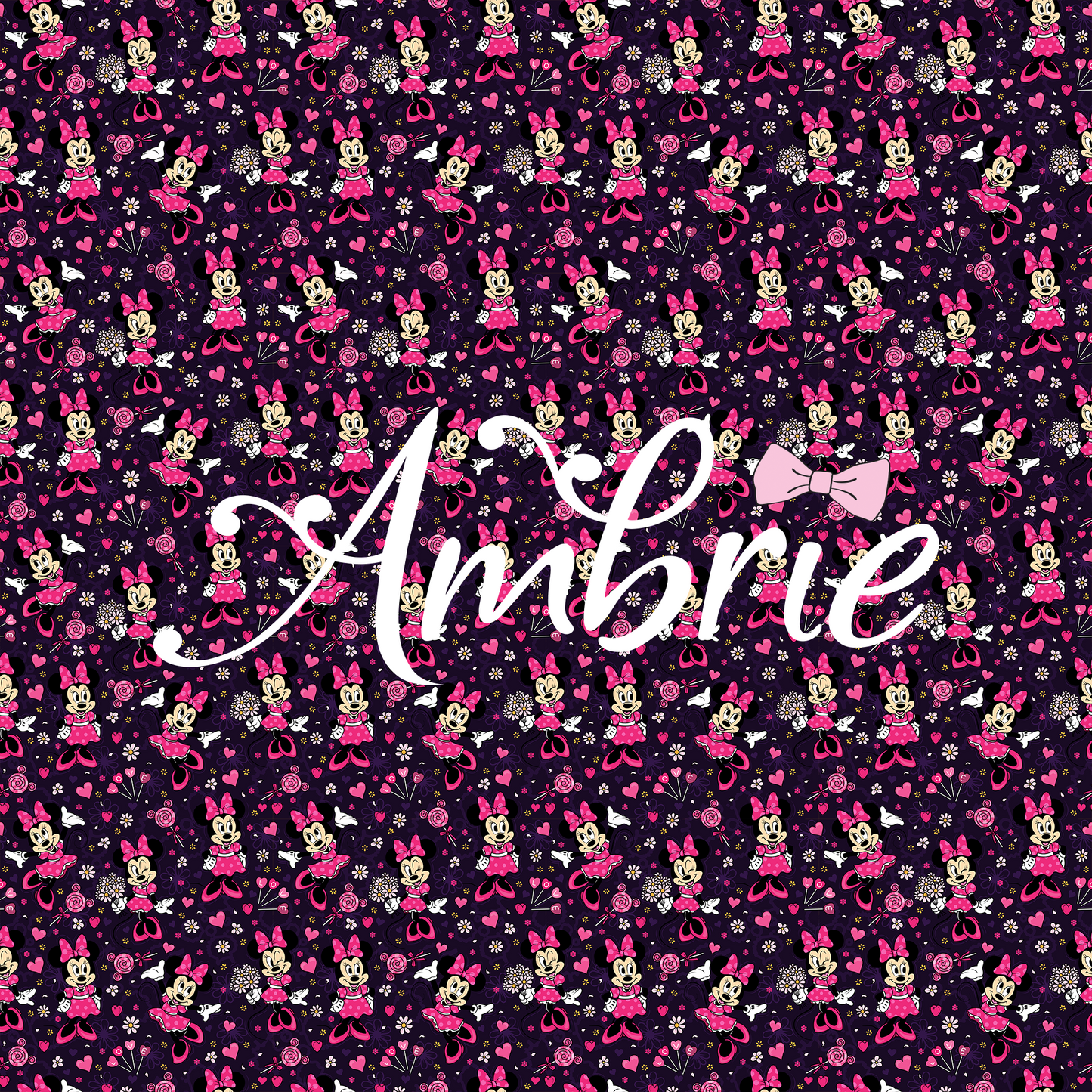 Minnie Mouse Seamless Pattern, Magical Cartoon Seamless pattern, Fabric Sublimation