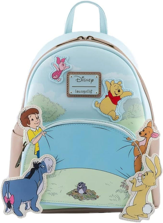 Disney Winnie the Poof 95th Anniversay Celebration Toss Womens Double Strap Shoulder Bag Purse Backpack