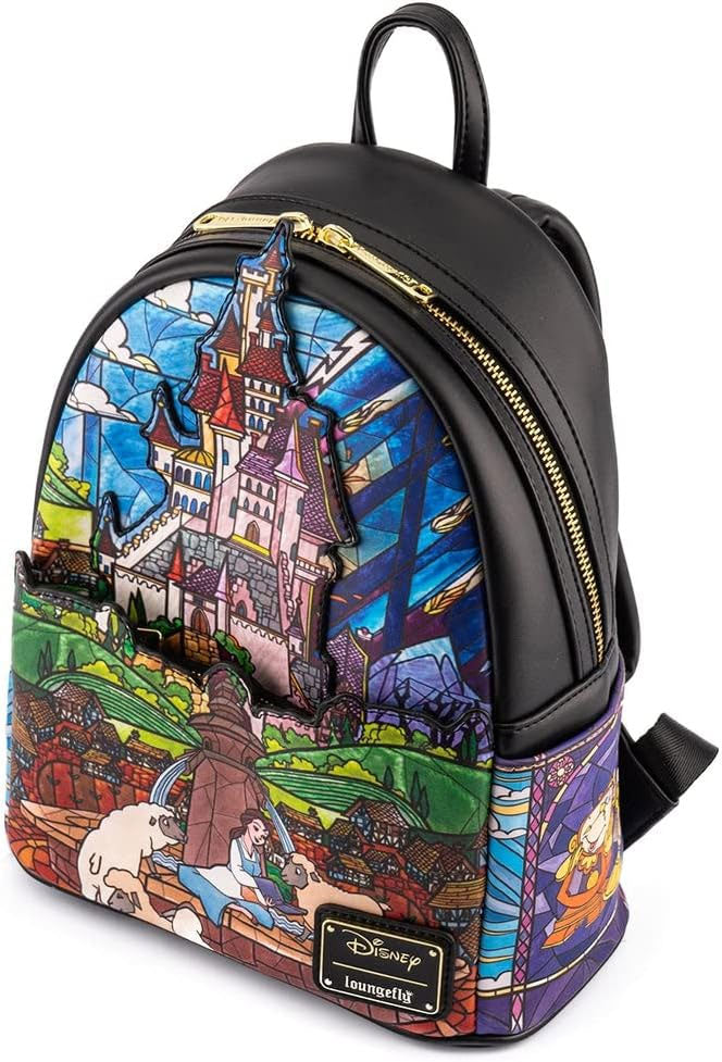 Disney Princess Castle Series Belle Womens Double Strap Shoulder Bag Purse Backpack