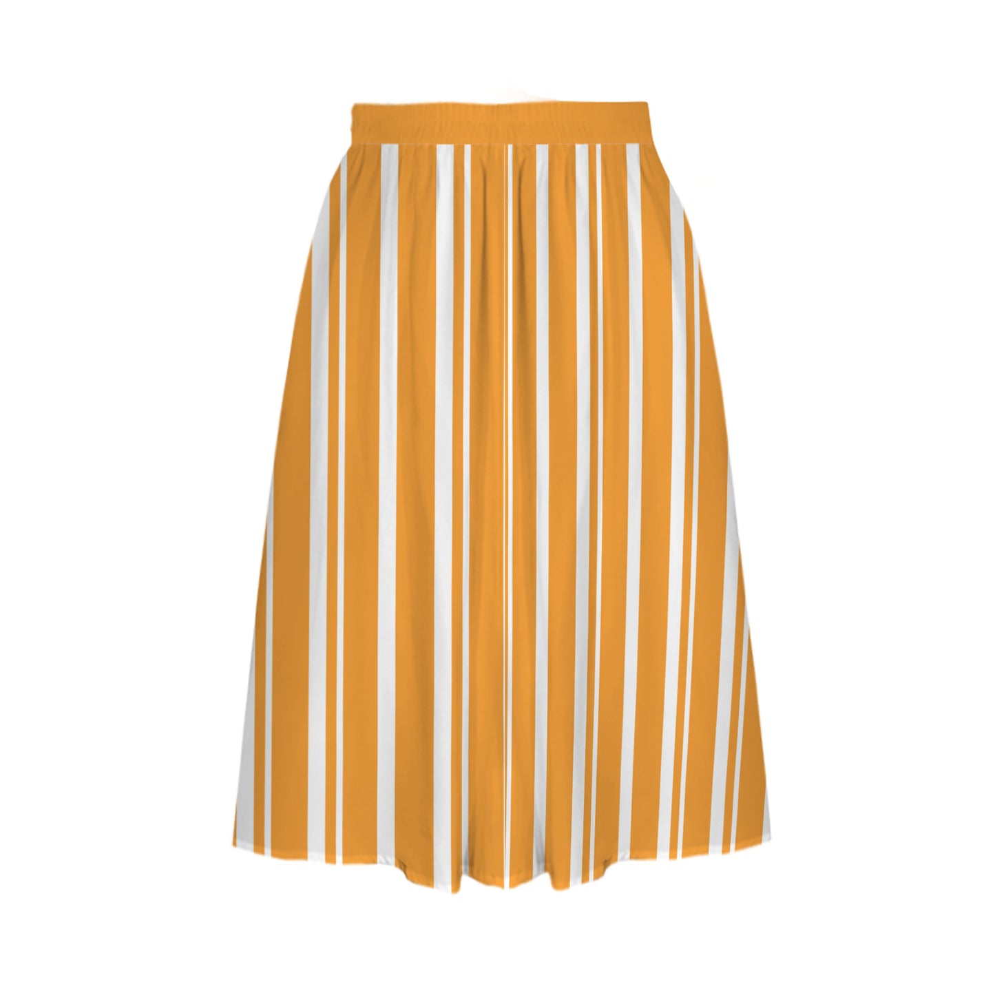 Dapper Dan Yellow Elastic Waist Midi Skirt With Pockets