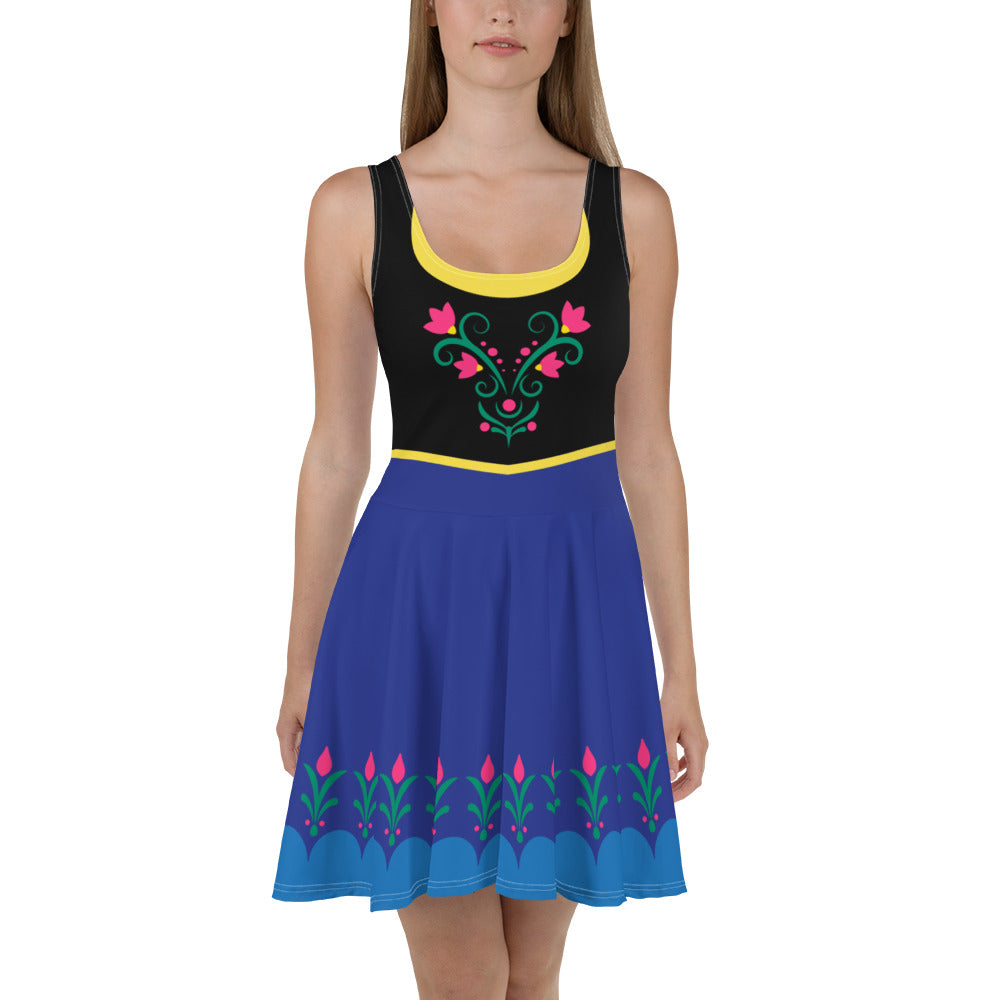 Disney Frozen Anna Blue Skater Character Dress Ambrie Disney Frozen Anna Blue Skater Character Dress Ambrie