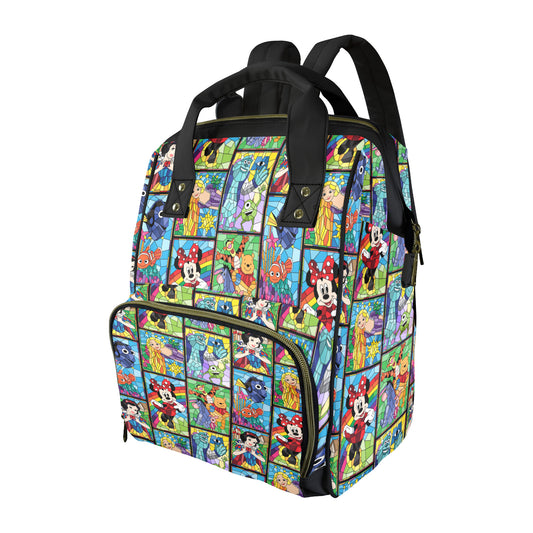 Stained Glass Characters Multi-Function Diaper Bag