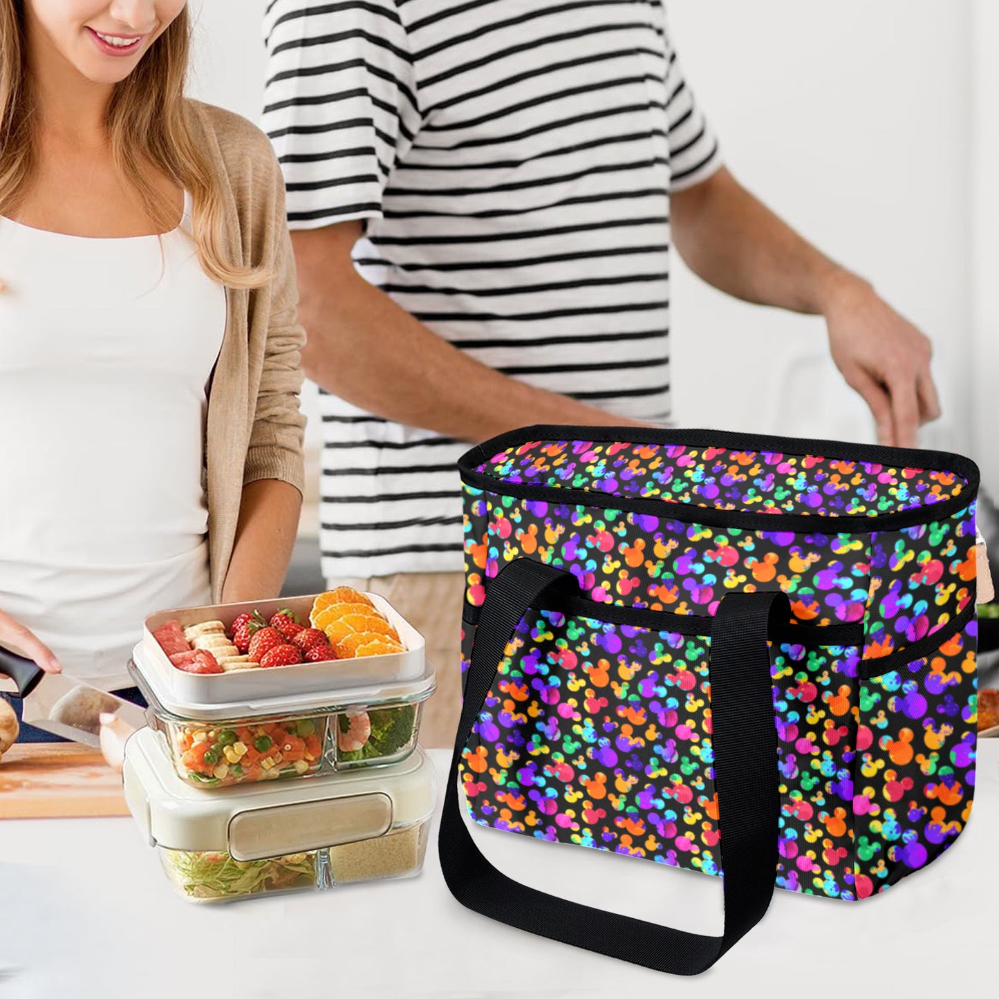 Watercolor Large Capacity Insulated Tote Bag