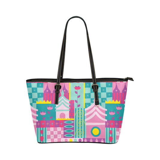 Small World Leather Tote Bag