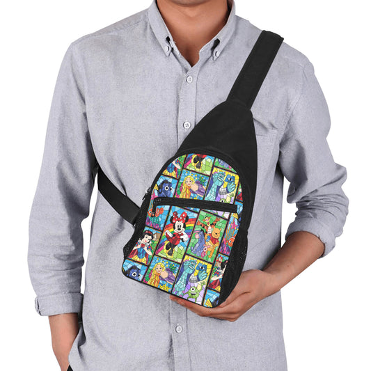 Stained Glass Characters Chest Bag