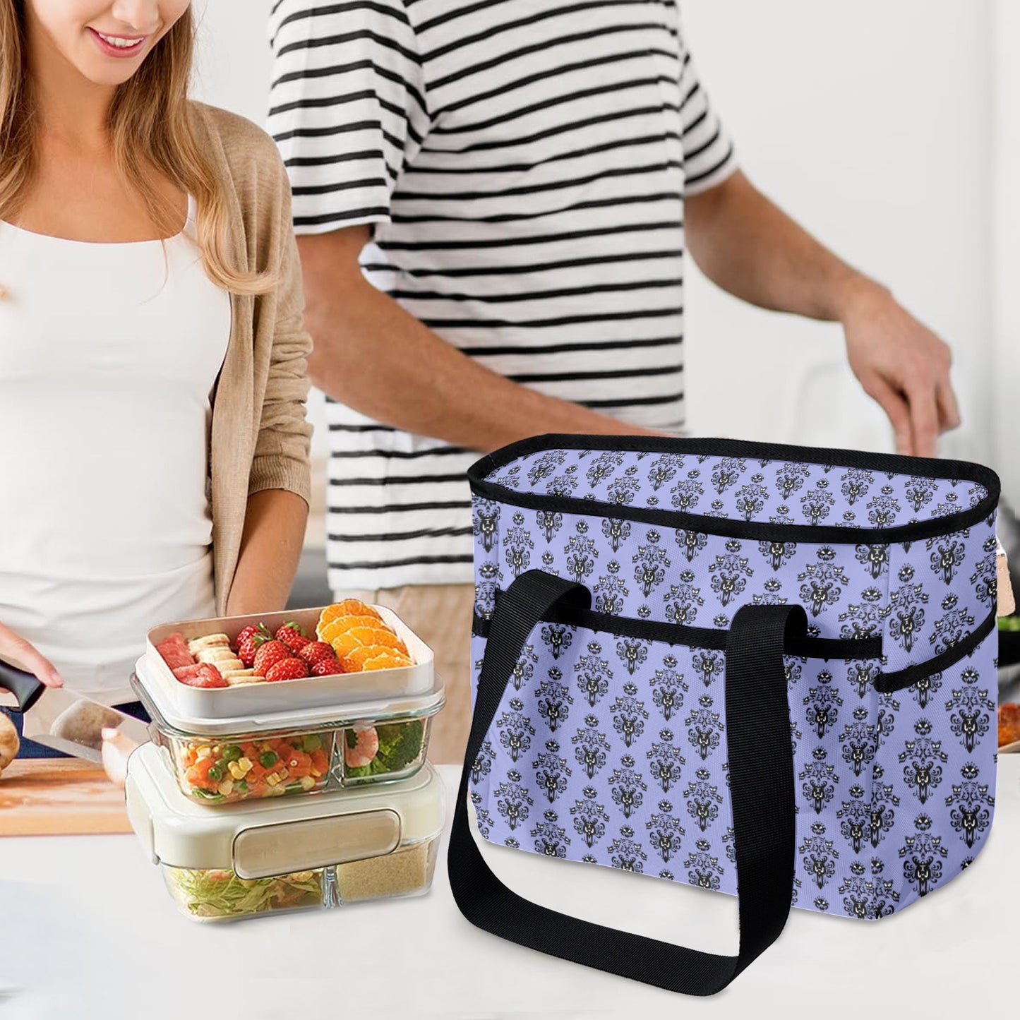 Haunted Mansion Wallpaper Large Capacity Insulated Tote Bag