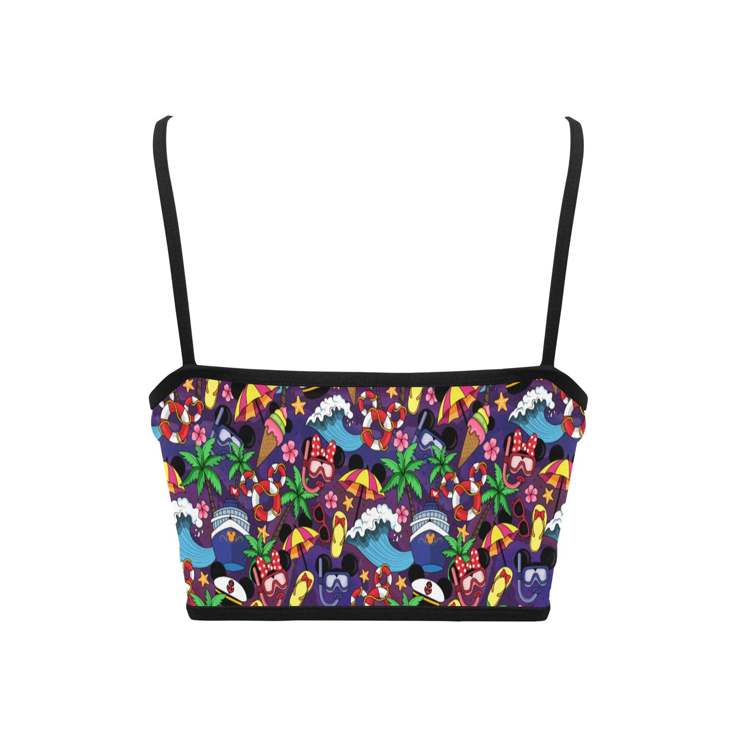 Mickey And Minnie Cruise Women's Spaghetti Strap Crop Top