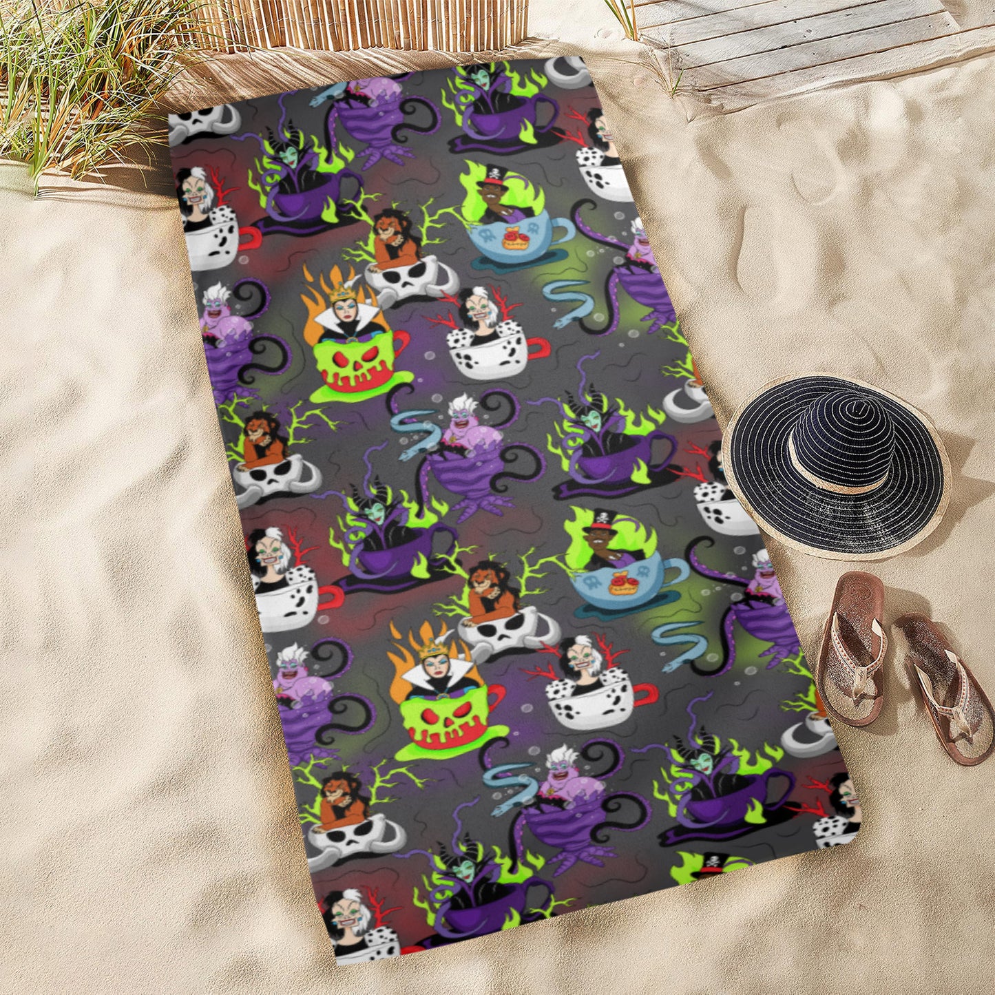 Villain Teacups Beach Towel