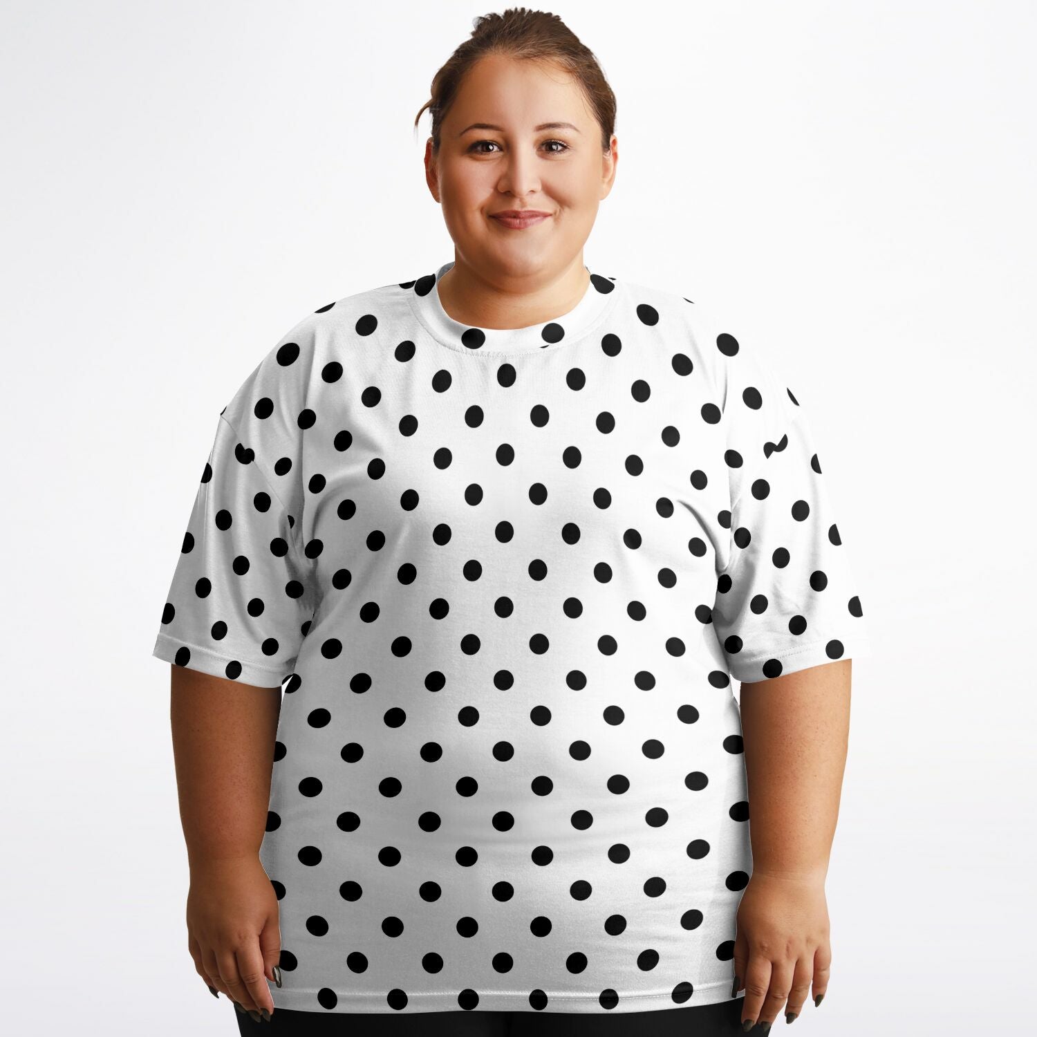 White With Black Polka Dots Unisex Plus-size T-Shirt – Ambrie