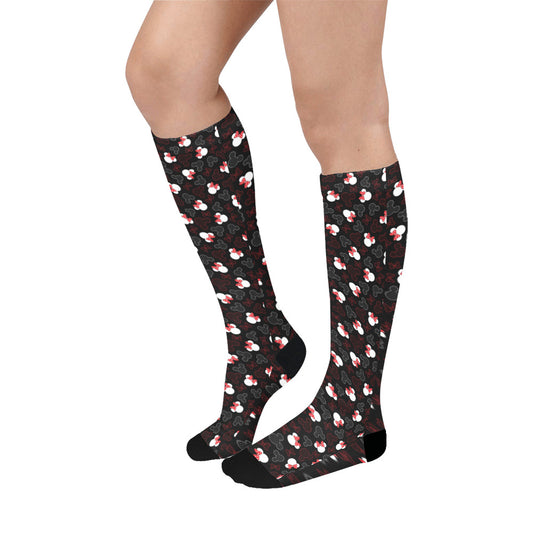 Mickey And Minnie Dots Over-The-Calf Socks