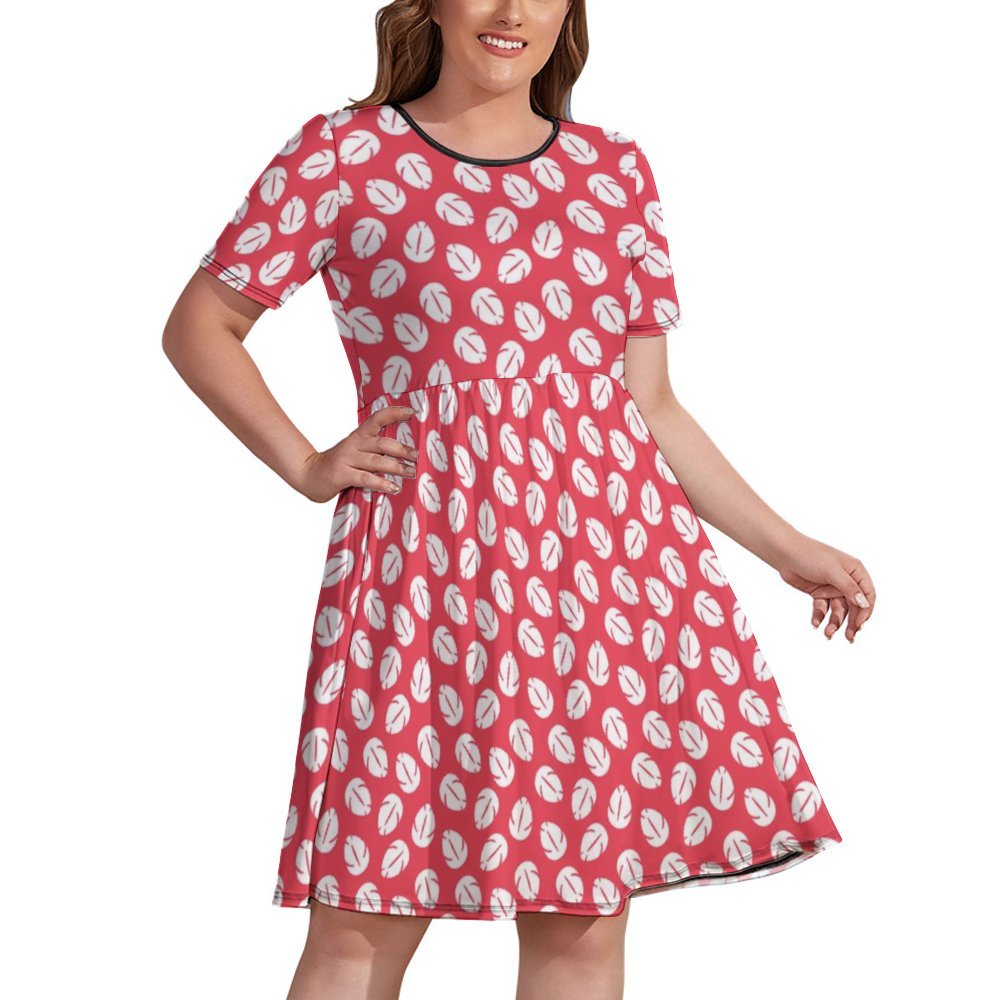 Disney Lilo And Stitch Lilo's Dress Women's Round Neck Plus Size Dress Ambrie Disney Lilo And Stitch Lilo's Dress Women's Round Neck Plus Size Dress Ambrie