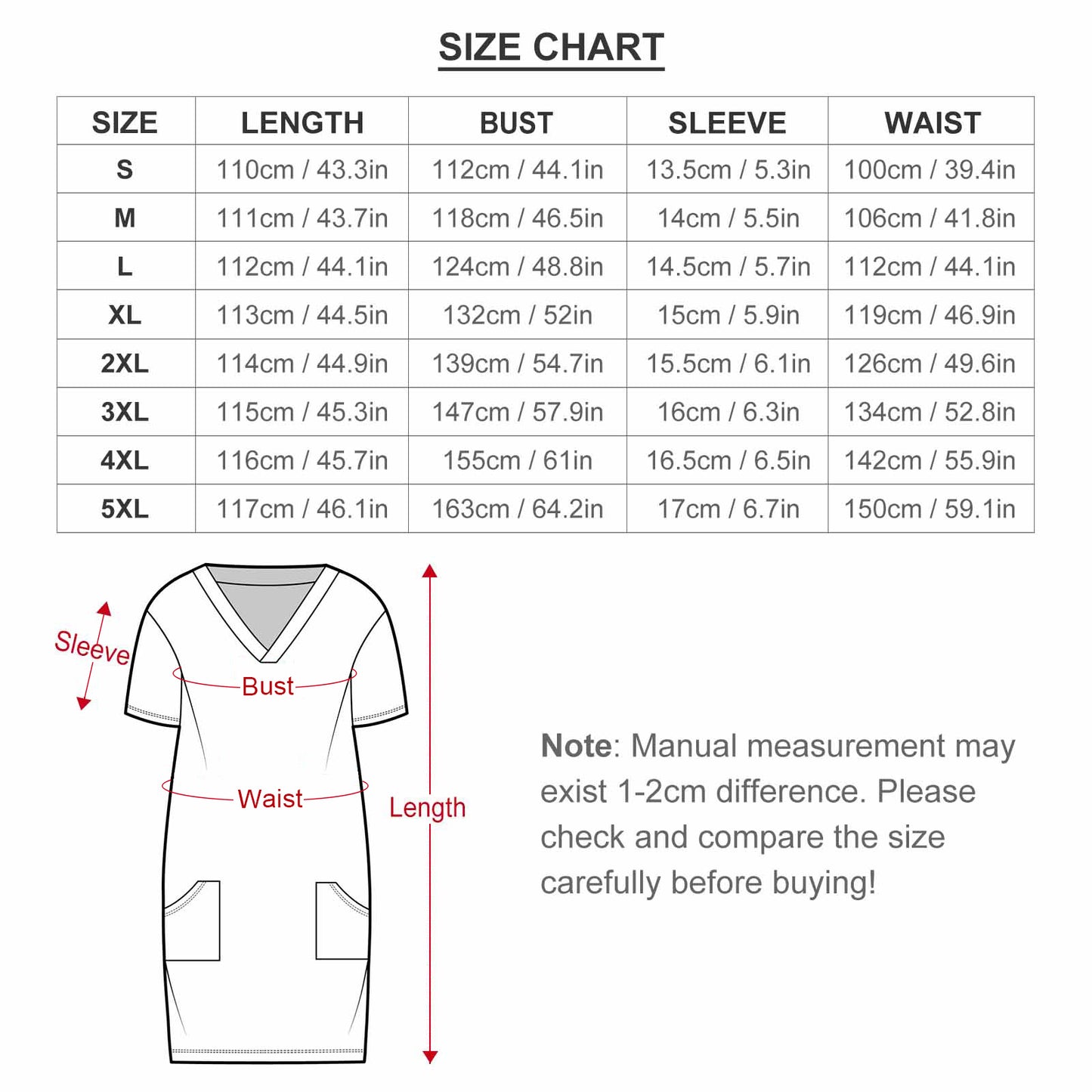 Super Heroes Women's V-neck Loose Dress With Pockets
