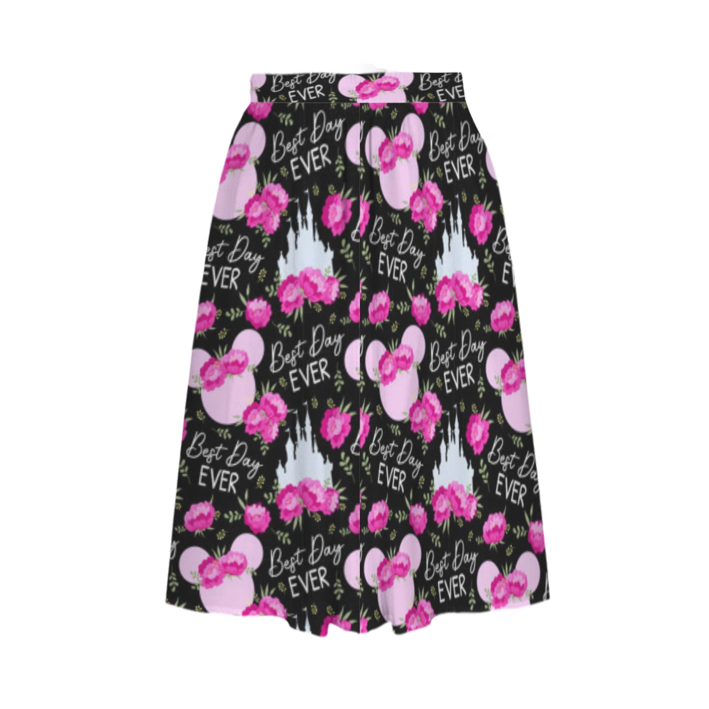Best Day Ever Elastic Waist Midi Skirt With Pockets