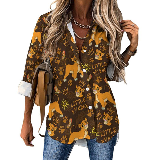 Little King Long Sleeve Button Up Blouse