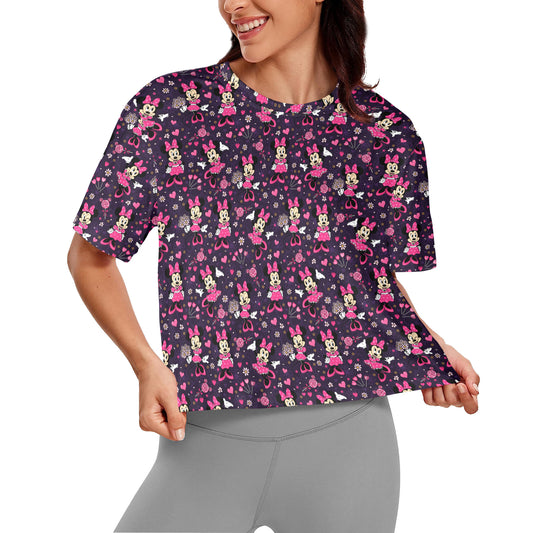 Pink Minnie Women's Cropped T-shirt