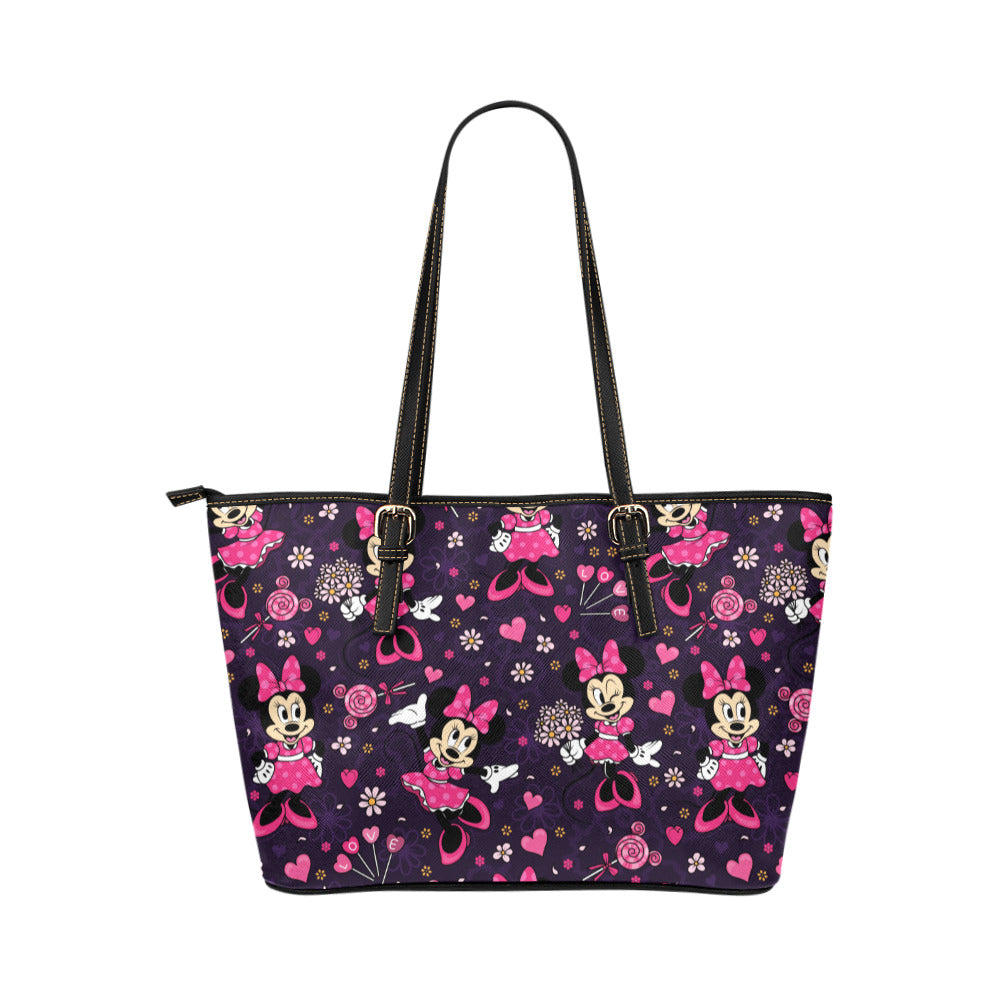 Pink Minnie Leather Tote Bag