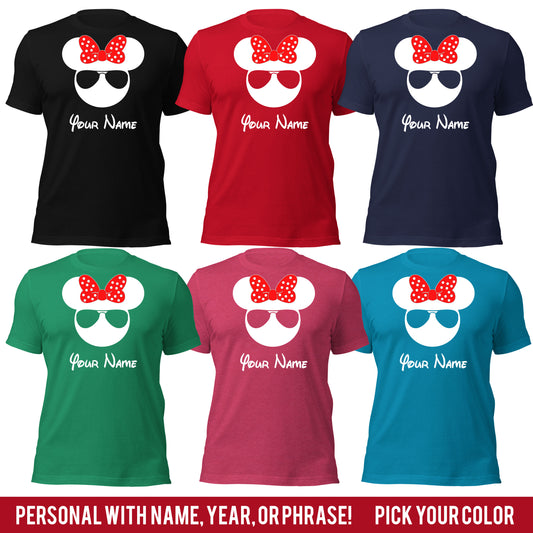 Customizable Family Minnie Glasses Graphic Tee