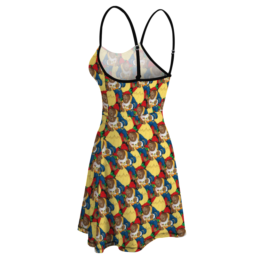 Disney Beauty And The Beast Dancing Beauty Women's Sling Short Dress