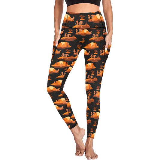 Snake In My Boots Women's Athletic Leggings With Pockets