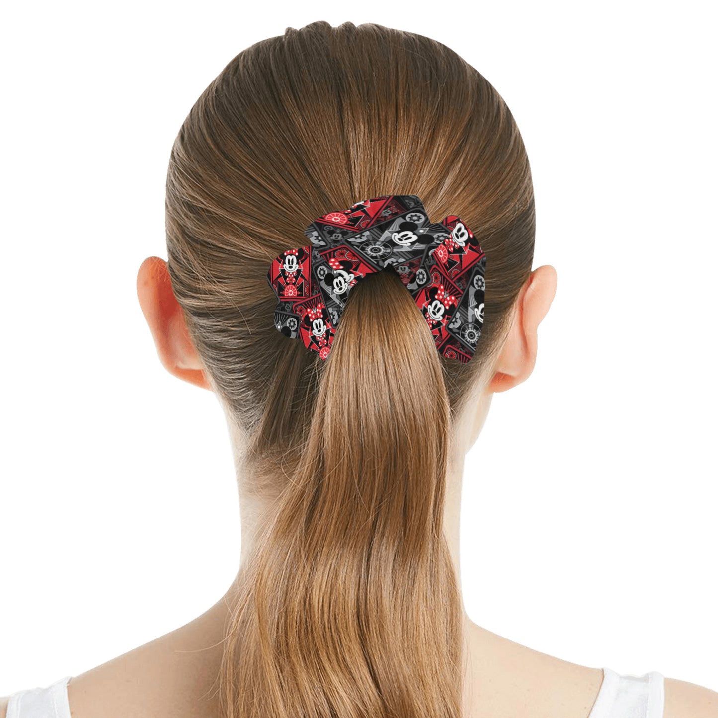 Steamboat Mickey And Minnie Cards Hair Scrunchie
