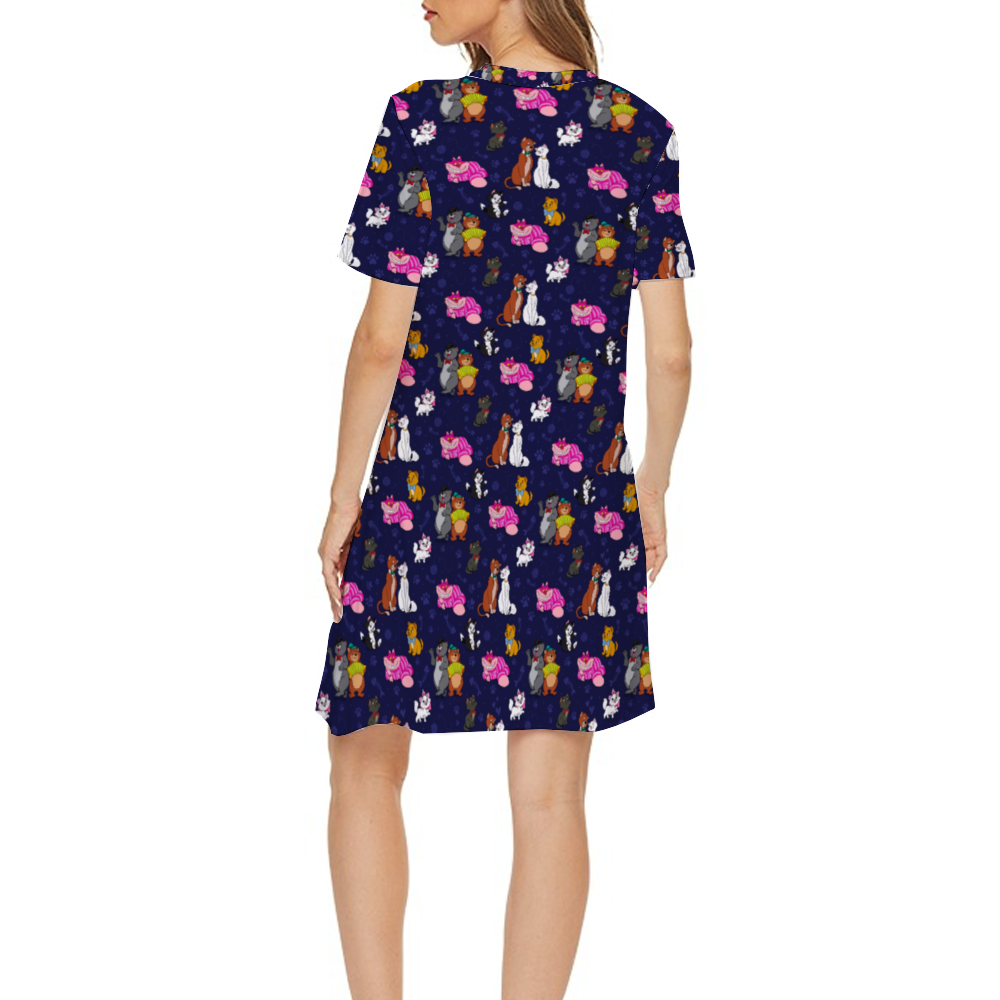 Cat Favorites Short Sleeved Dress
