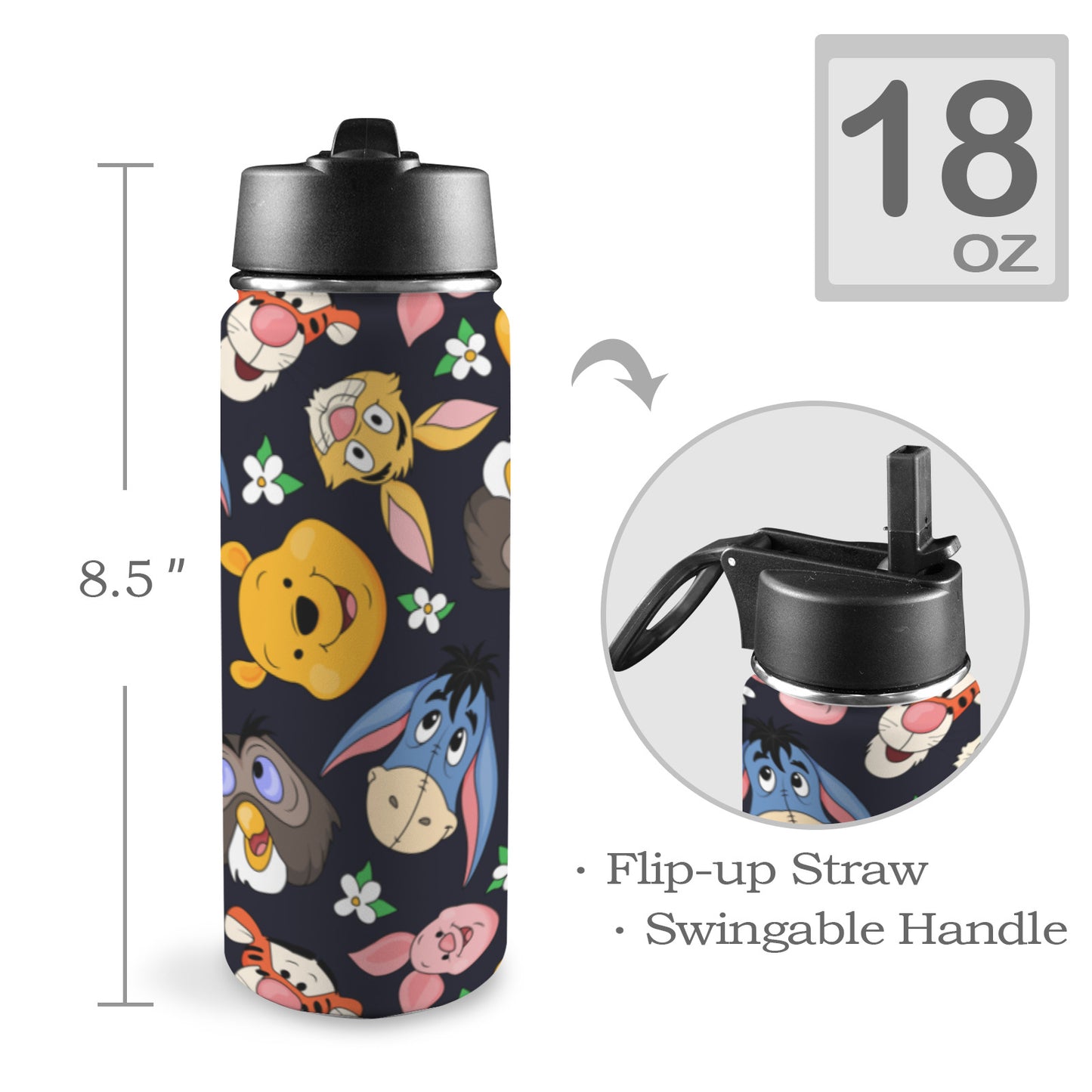 Hundred Acre Wood Friends Insulated Water Bottle