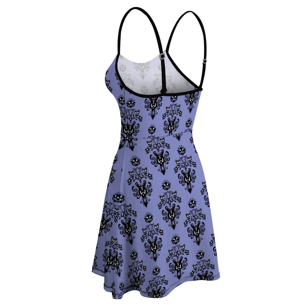 Haunted Mansion Wallpaper Women's Sling Short Dress