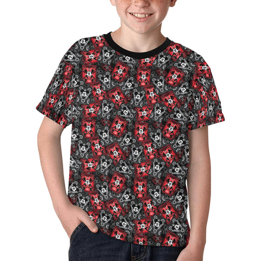 Steamboat Mickey And Minne Cards Kids' T-shirt