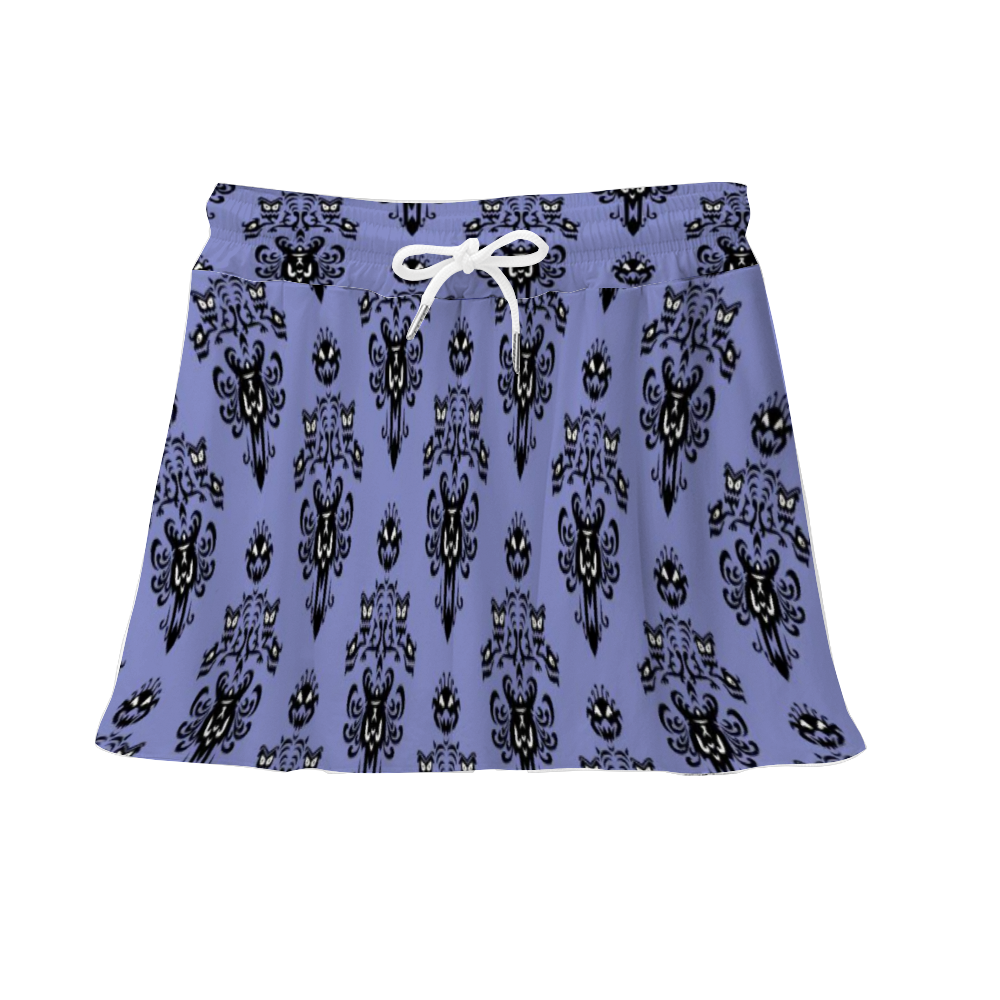 Haunted Mansion Wallpaper Athletic Skirt With Built In Shorts