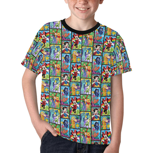 Stained Glass Characters Kids' T-shirt