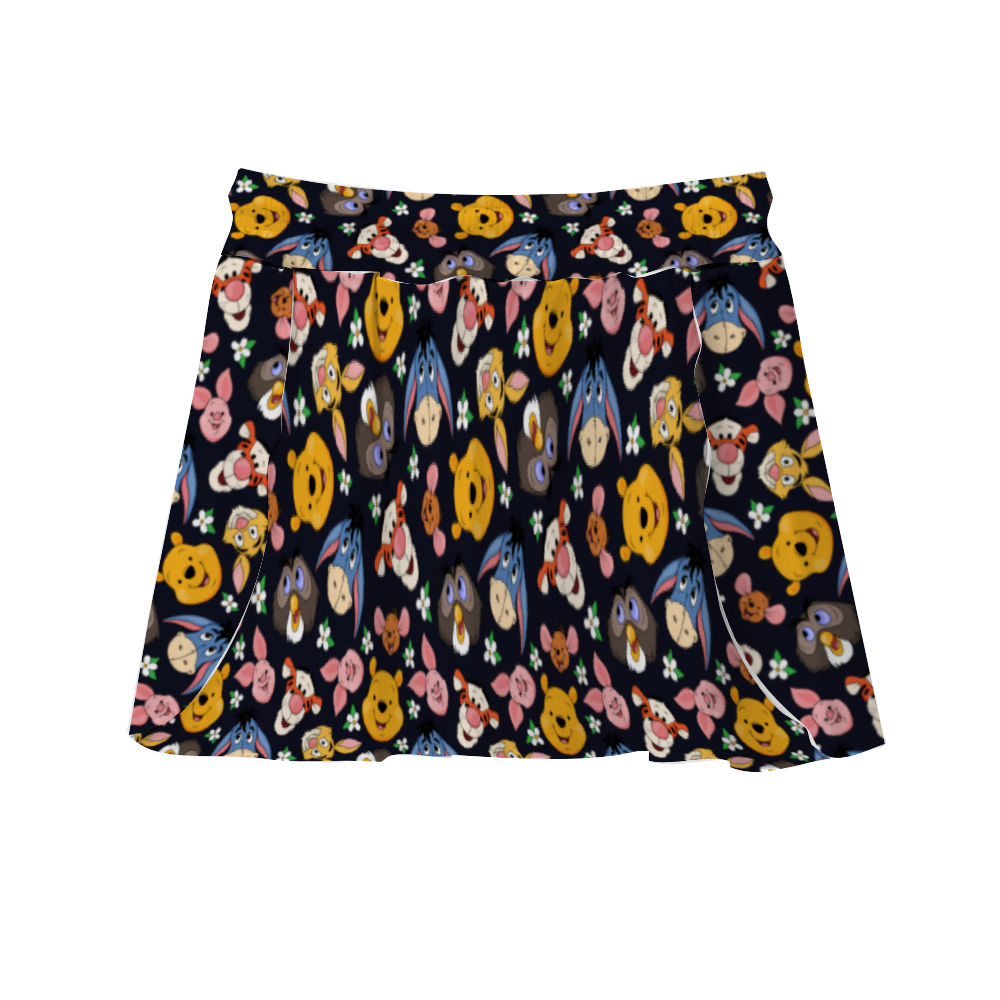 Hundred Acre Wood Friends Athletic Skirt With Built In Shorts