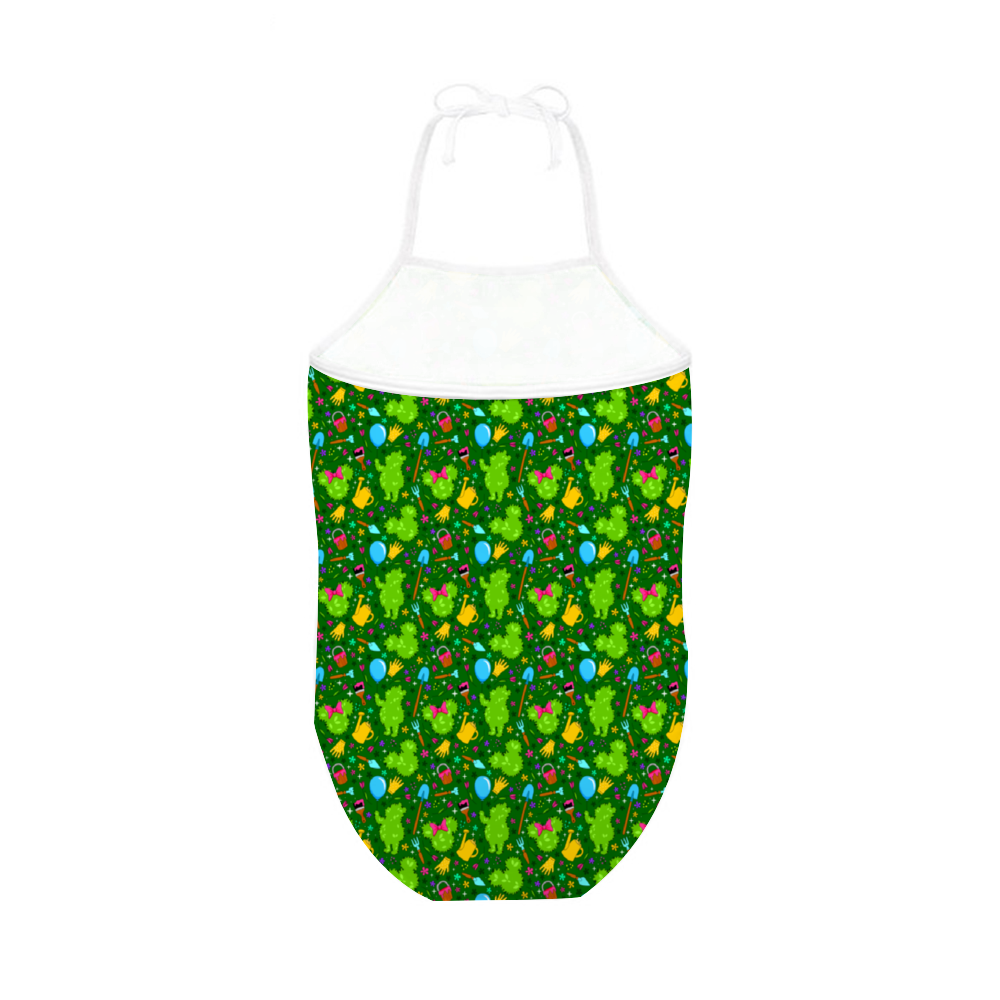 Flower And Garden Girl's Halter One Piece Swimsuit