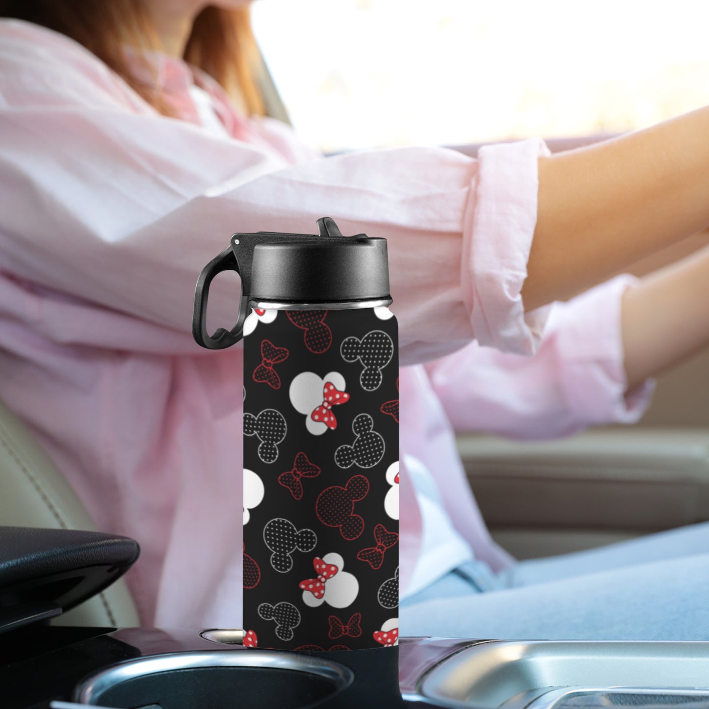 Mickey And Minnie Dots Insulated Water Bottle