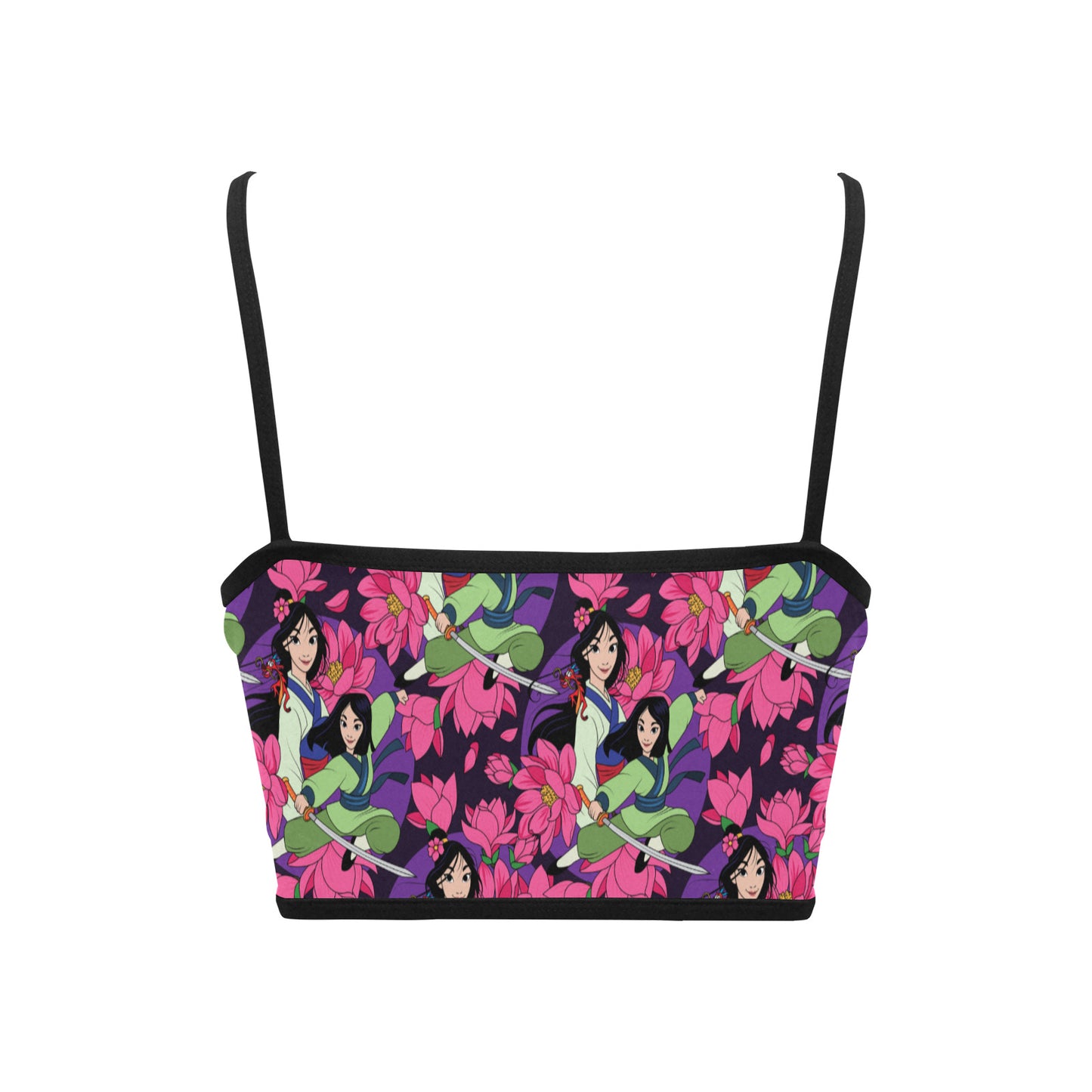 Disney Mulan Blooming Flowers Women's Spaghetti Strap Crop Top